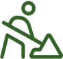 i3 Icon of a person in a seated position, possibly indicating a waiting area or rest zone.